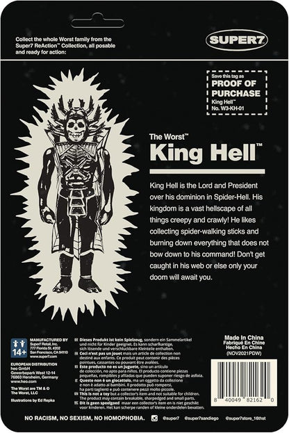 Super7 The Worst King Hell (Monster Glow) - 3.75" The Worst Action Figure with Accessory Collectibles and Retro Toys