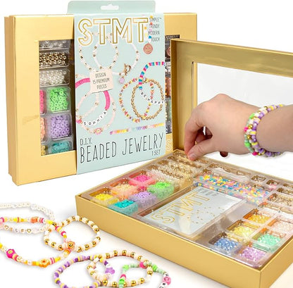 STMT DIY Beaded Jewelry, Makes 15 Premium Jewelry Pieces, Quality Bracelet Making Kit, Features Letter Beads for Bracelets, Enameled Bracelet Charms, Jewelry Making Supplies, Great Teen Girl Gifts