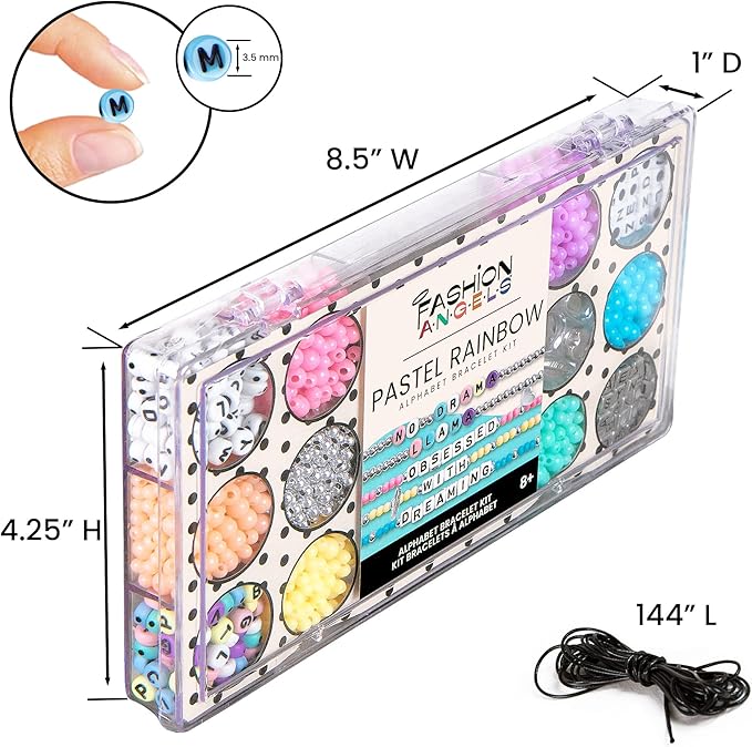 Fashion Angels Tell Your Story Alphabet Bead Bracelet Making Activity Kit with Over 1,500 Beads and Super Cute Bead Organizer Case That Makes Over 30 Bracelets, Ages 8 and Up