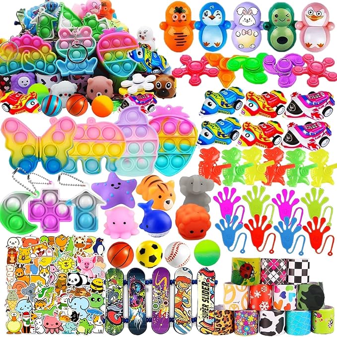 117 Pack Party Favors Toy Assortment Bundle for Kids,Birthday Bag Fillers Stocking Stuffers,Carnival Prizes School Classroom Rewards Treasure Box Toys Pinata Stuffers Goodie Bags Bulk Toys