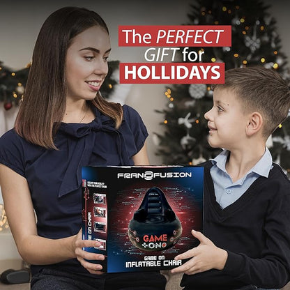 Huge Inflatable Gaming Chairs for Adults, Kids & Teens of All Ages - with Cup Holders & Side Pocket - Premium Game Chair for Gaming Room Décor, Video Gaming, and Comfortable Seating