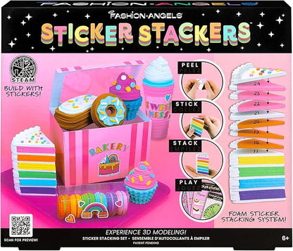 Fashion Angels - Sticker Stackers Set Confectionery, Foam Stickers for 3D Creations, Children's Toy Food, Creative Activity, from 8 Years, F13195