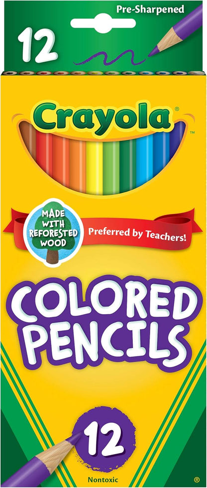 Crayola Colored Pencils, Assorted Colors, Pre-sharpened, Adult Coloring, 12 Count, Gift