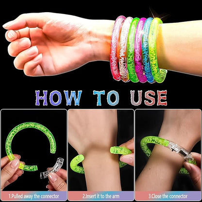 50Pcs Glow Bracelets,LED Bracelets Light up Bracelets,Glow In The Dark Bracelets 6 Colors,LED Party Supplies for Kids Adults,LED Glow Stick Bracelet for Party Birthday Concerts Night Events