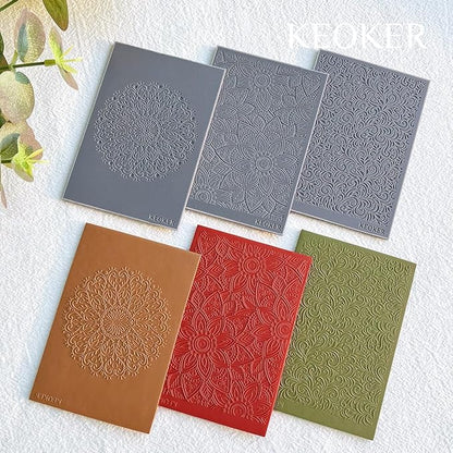 KEOKER Polymer Clay Texture Sheets Set, Works with Boho Polymer Clay Cutter, The Same Effect as Polymer Clay Texture Roller, Boho Texture Sheets for Polymer Clay (1-3)