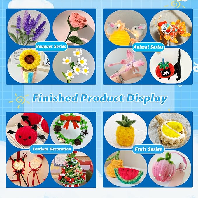 100 Pcs Pipe Cleaners, Fuzzy Chenille Stems Green Pipe Cleaners Craft, Pipe Cleaners Bulk for Festivals Flower Making, Arts and Crafts Decorations Supplies