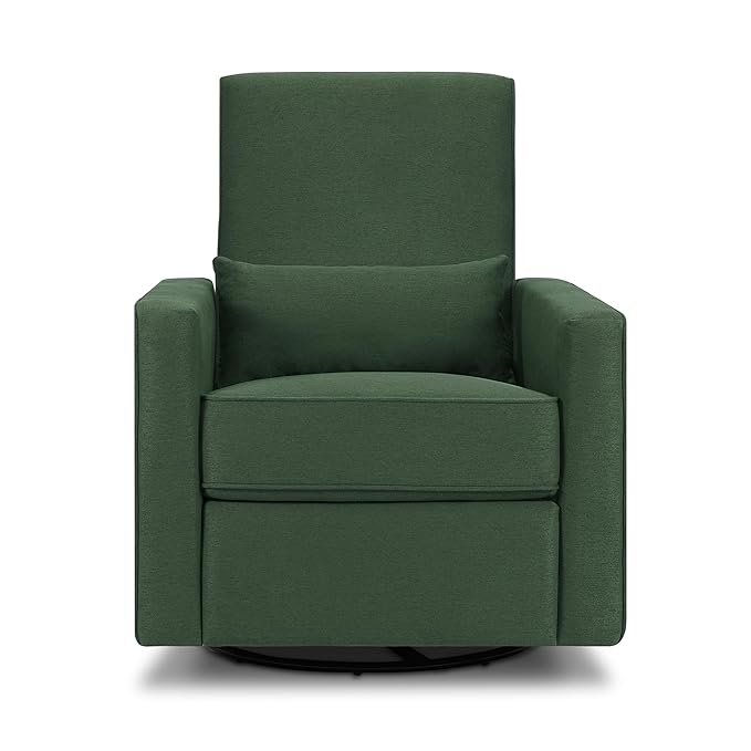 DaVinci Piper Upholstered Recliner and Swivel Glider in Pine Green, Greenguard Gold & CertiPUR-US Certified