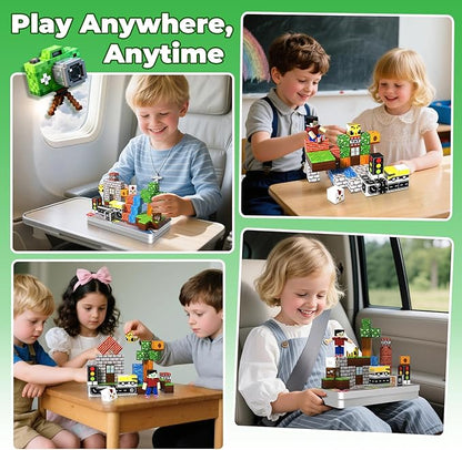 Magnetic Blocks with Magnet Box - 45PCS Magnet Blocks Travel Toys, Magnetic Building Cubes with Portable Storage Box, STEM Learning Set for Kids Ages 6+, Easter Birthday Gifts for Boys Girls