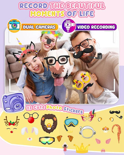 UCIDCI Kids Smart Phone Toys for Girls Ages 3-7 with Dual Camera - Toddler Phone Toys with Learning Games, Travel Toys with MP3 Music Player for Christmas, Birthday Gifts for 3 4 5 6 7 Year Old Boys