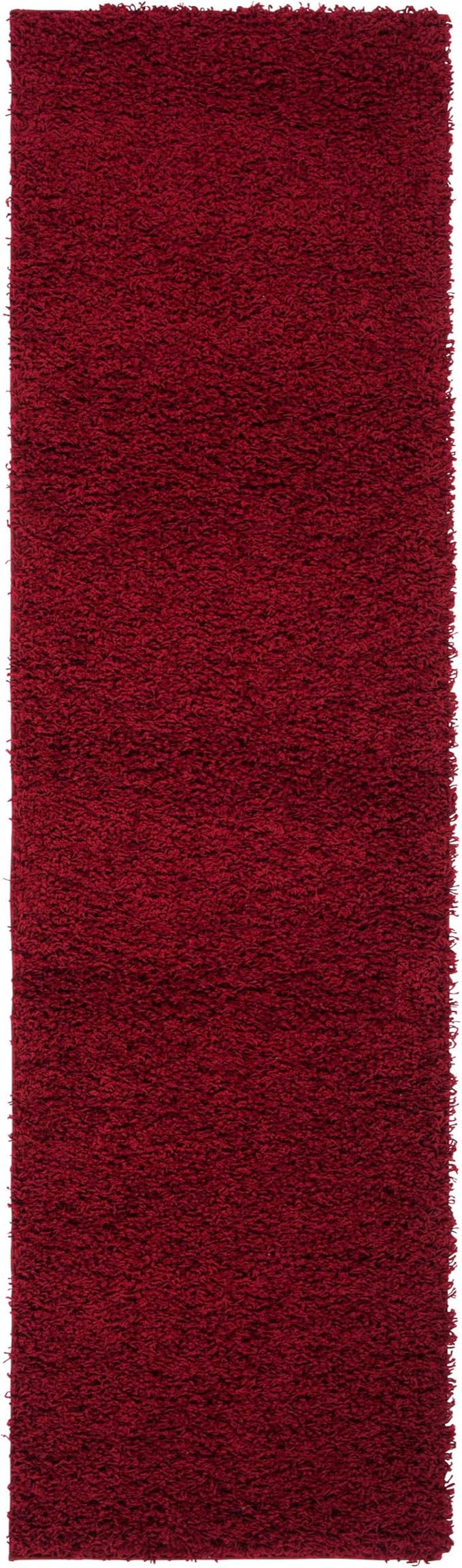 SAFAVIEH Athens Shag Collection Runner Rug - 2'3" x 8', Red, Non-Shedding & Easy Care, 1.5-inch Thick Ideal for High Traffic Areas in Living Room, Bedroom (SGAS119R)