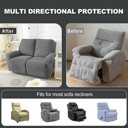 NORTHERN BROTHERS Loveseat Recliner Cover, Reclining Loveseat Covers, Love Seat Recliner Cover, Recliner Sofa Covers 2 Seater, Light Gray