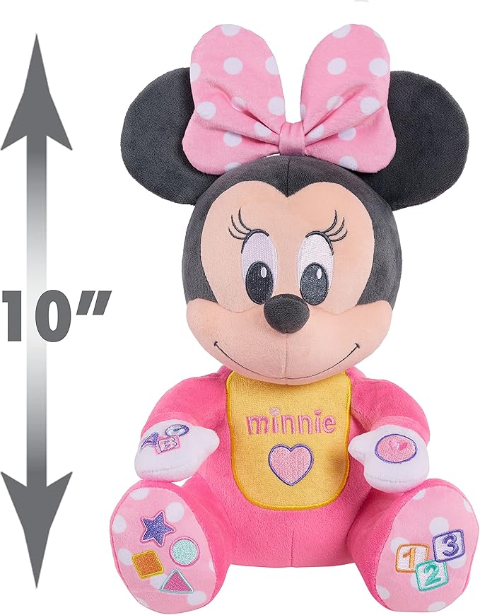 Disney Baby Musical Discovery Plush Minnie Mouse with Sounds and Phrases, Sings ABCs, 123s, and Colors Songs, Kids Toys for Ages 06 Month by Just Play