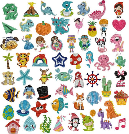 sinceroduct 84Pcs Diamond Stickers Kits for Kids, Mosaic Sticker Art Kits, DIY 5D Gem Sticker Gem Art and Craft Kits for Girls Boys Kids and Adult Beginner