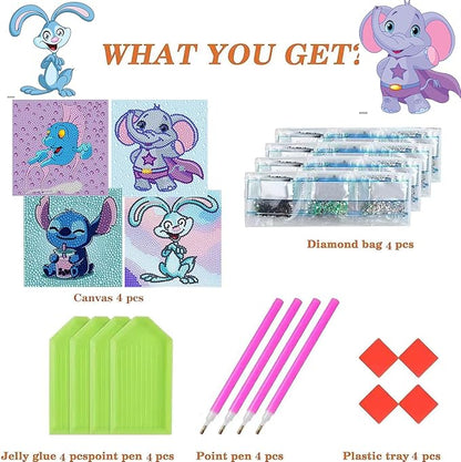 Junrife 5D Diamond Craft Kits Stickers for Kids,Gem Kids' Paint by Number Kits Mosaic Sticker - Best Gifts for Girls Over Ages 6 Easy for Kids Adult Beginners