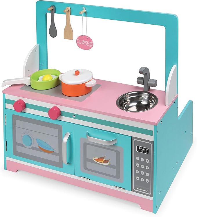 Badger Basket Double-Sided Retro Diner and Kitchen Doll Playset with Realistic Accessories for 18 to 20-Inch Dolls