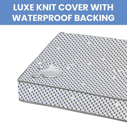 Simmons Kids Radiant Sky Dual Sided Baby Crib Mattress and Toddler Mattress, Waterproof, GREENGUARD Gold and CertiPUR-US Certified, Firm Plant-Based Foam, 5 Year Warranty, Made in USA