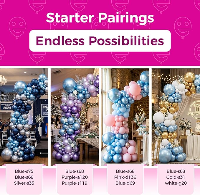 Bezente Metallic Light Blue Latex Party Balloons - 100 Pack 12 inch Round Helium Chrome Metallic Light Baby Pastel Blue Balloons for Graduation Birthday Gender Reveal Carnival Party Decorations