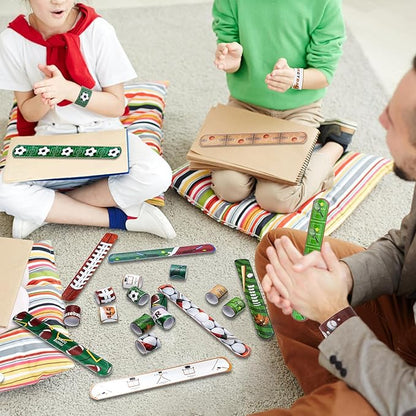 72PCS Sport Slap Bracelets Wristband Sport Party Favors Set, Sport Birthday Party Match Supplies Classroom Prizes, Sports Themed Bracelets for Kids and Adults, 12 Patterns