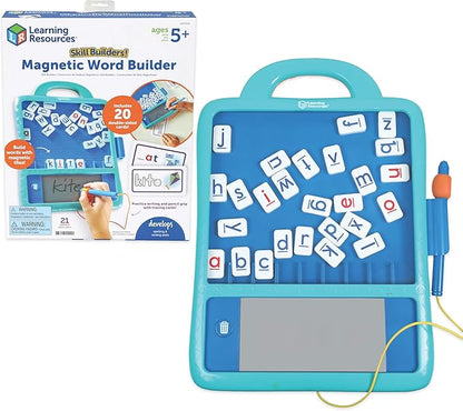 Learning Resources Skill Builders Magnetic Word Builder, Learn to Read, Phonetic Alphabet, Puzzle Board, ABC Kids Games, Sensory Board For Kids, Fine Motor Skills, Birthday Gift