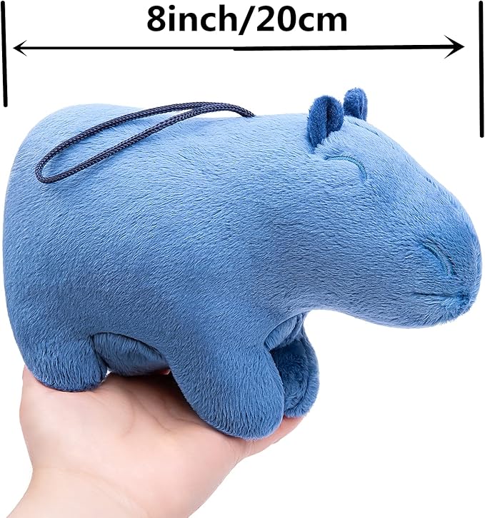 Little Capybara Plush, Realistic 8” Blue Capybara Stuffed Animal, Lifelike Rodent Capybara Weigted Toys, Simulation Soft Crawling Capybara Stuffed Toys, Unique Plushie Toys Model Dolls for Kids