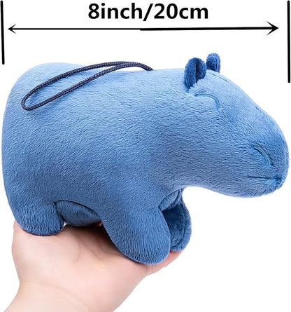 Little Capybara Plush, Realistic 8” Blue Capybara Stuffed Animal, Lifelike Rodent Capybara Weigted Toys, Simulation Soft Crawling Capybara Stuffed Toys, Unique Plushie Toys Model Dolls for Kids