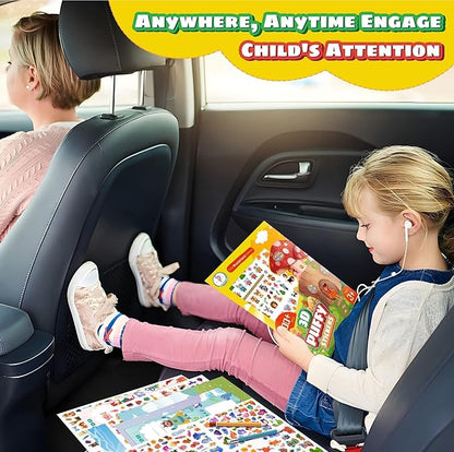 3D Puffy Stickers for Kids, 16 Diffrent Sheets Over 800, 4 DIY Scene Cards of Fairy Princess Unicorn Dinosaur Animal, Coloured 3D Stickers for Toddlers Teachers as Reward, Craft Scrapbooking
