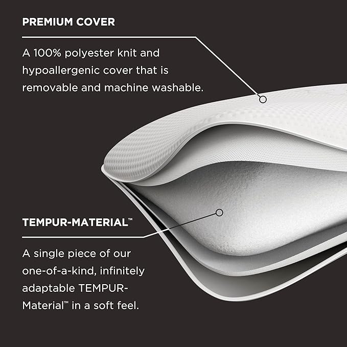 Tempur-Pedic Memory Foam Symphony Pillow Luxury Soft Feel, Standard, White