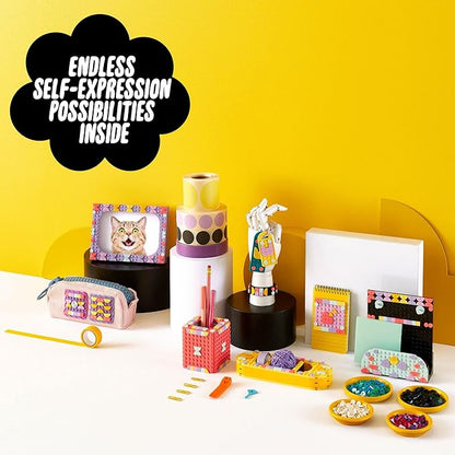 LEGO DOTS Designer Toolkit - Patterns 41961, 10 in 1 Toy Craft Set for Kids with Patches, Photo Frame, Pencil Holder, Storage Tray, Creative Activity