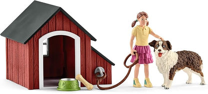 Schleich Farm World, Animal Toys for Kids, Kennel with Dog Toy and House 5-Piece Set, Ages 3+