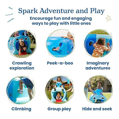 ECR4Kids Willow Climb-N-Crawl Whale, 2-Section Extension Set, Add-on Item, Cyan/Capri Blue