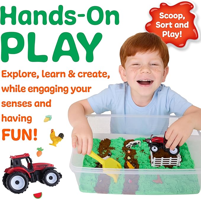 Creativity for Kids Sensory Bin: Farm | Calming, Screen-Free Play with Sand, Animals & Tools (Ages 3+)