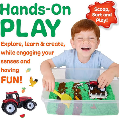 Creativity for Kids Sensory Bin: Farm | Calming, Screen-Free Play with Sand, Animals & Tools (Ages 3+)