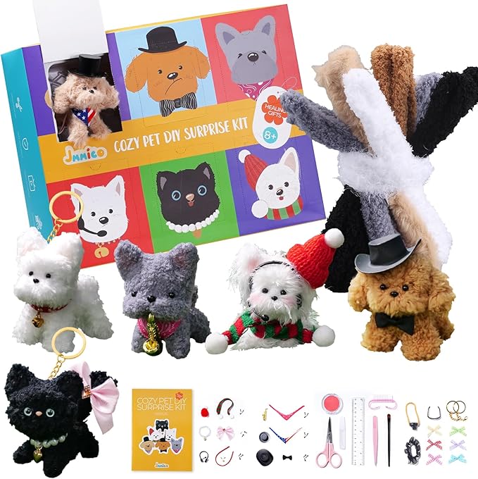 JMMICO 71-Piece Pipe Cleaner Craft Kit for Kids & Adults - DIY Animal Art Supplies with Video Tutorial, Creative Blind Box Anxiety Relief Toys & Classroom Activities, ASTM/CPC Certified (Ages 8+)