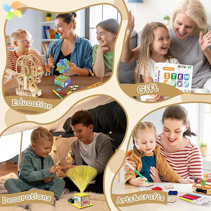 STEM Science Kits for Kids Ages 8-12, Wood Craft Building Kits for Boys Girls 7-10, DIY Science Experiment Projects for Engineering Model Kits, 3D Wooden Puzzle Toys for 9-11-14 Years Old