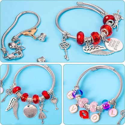Sofier Charm Bracelet Making Kit DIY Jewelry Making Supplies Charm Bracelets Beads Necklace Making for Teen Women Adult Gift Crafts for Girls Ages 8-12