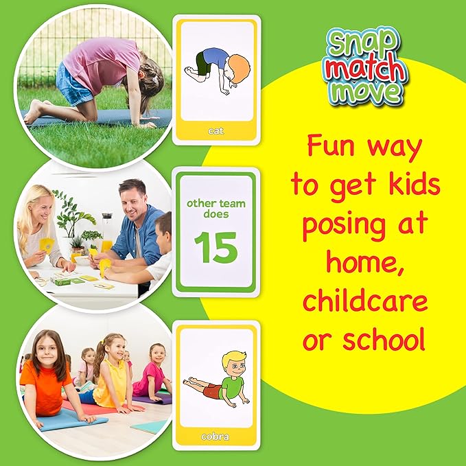 Yoga Cards for Kids - Calm Kids Exercise Equipment and Relaxing Exercise Cards, Play Yoga Pretzels Games of Mindful Memory Cards, Matching & Go Fish. Includes Game Instructions