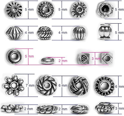 Silver Spacer Beads for Jewelry Making Supplies Flat Beads for Bracelets Small Seed Beads for Necklace Earring 500pcs Bead Bracelet Making Kit Metal Beads Bulk Tibetan Silver Jewelry Set