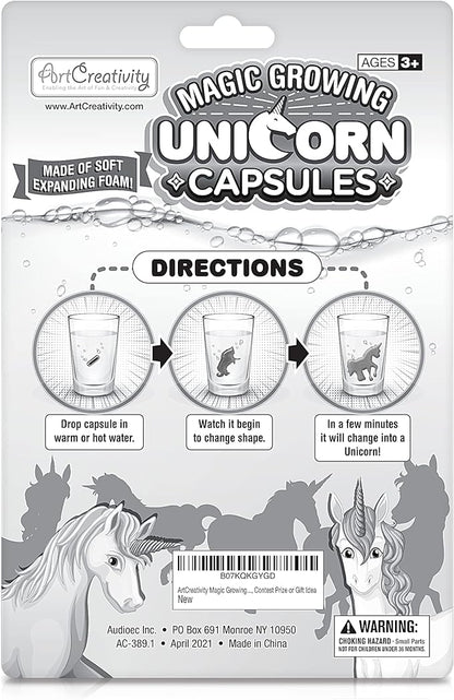 ArtCreativity Magic Growing Unicorn Capsules - Grow in Water - 2 Packs with 12 Expanding Animals Capsules Each - Cute Color Variety - Kids’ Birthday Party Favors, Contest Prize or Gift Idea