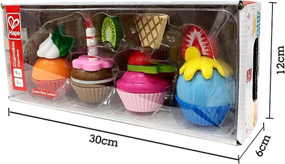 Hape Cupcakes | Colorful Wooden Cupcakes, Children’S Pretend Play Food Kitchen Toy