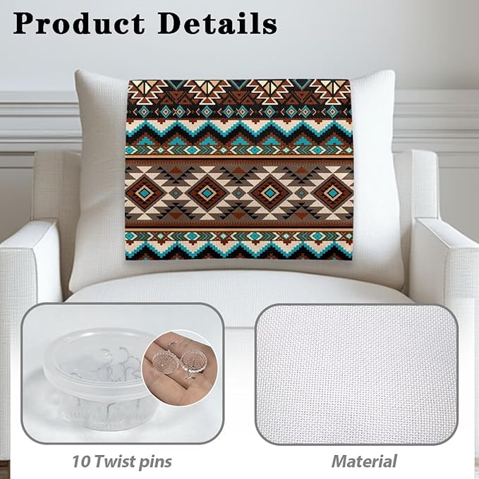 Aztec Recliner Headrest Cover Fabric Sofa Headrest Slipcovers Pet Scratch Resistant Couch Headrest Covers Furniture Protector for Recliner Leather Sofa Couch