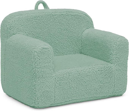 Delta Children Sherpa Cozee Chair - Foam Kids Chair for Ages 18 Months and Up, Sage