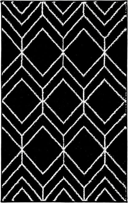 SAFAVIEH Adirondack Collection Accent Rug - 2'6" x 4', Black & Ivory, Modern Geometric Design, Non-Shedding & Easy Care, Ideal for High Traffic Areas in Entryway, Living Room, Bedroom (ADR241Z)