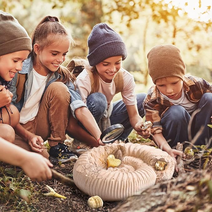 Byncceh Mega Fossil Dig Kit - Excavate 12 Prehistoric Fossils, Shark Teeth, Dinosaur Poop, Fossil Fish, Paleontology Educational STEM Science Toys for Kids Gifts for Girls & Boys