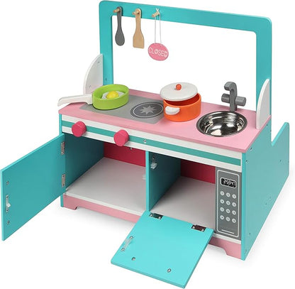 Badger Basket Double-Sided Retro Diner and Kitchen Doll Playset with Realistic Accessories for 18 to 20-Inch Dolls