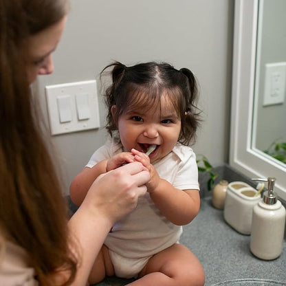 Dr. Brown's Infant-to-Toddler Toothbrush, Soft and Safe Baby Training Brush, Elephant, Mint, 0-3 years (Styles May Vary)
