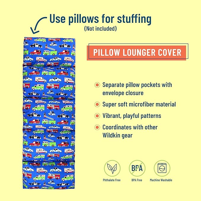 Wildkin Microfiber Pillow Lounger, 87 X 27 Inches, Heroes