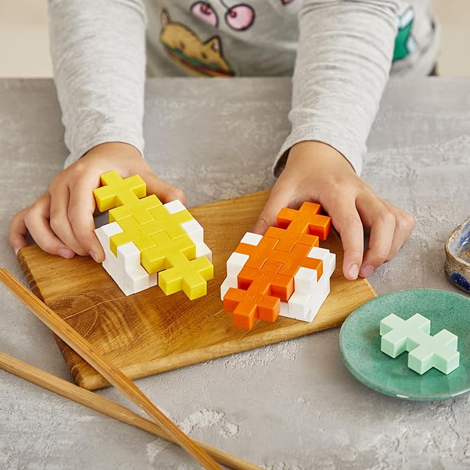 PLUS PLUS - Big Activity Set, Food, 50 Piece - Construction Building STEM Toy, Interlocking Large Puzzle Blocks for Toddlers and Preschool