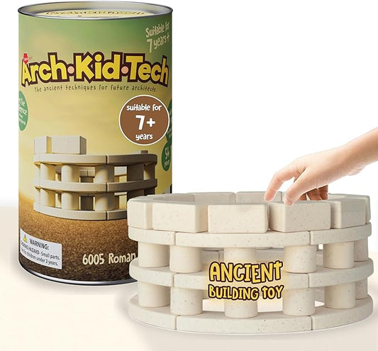 Taksa Toys Arch-Kid-Tech Roman Theater STEM Building Blocks Kit - 54-Piece Premium Educational Set for Kids Ages 7-10+ Years - Indoor Architectural Construction Games - Montessori Learning Toys