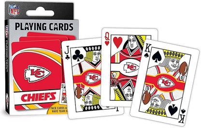 MasterPieces - NFL Playing Cards, Officially Licensed Kansas City Chiefs Football Deck, Family Games for Adults and Kids, Standard Index