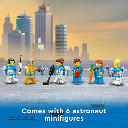 LEGO City Lunar Research Base Outer Space Toy for Kids who Love Space 60350, NASA Inspired Lunar Lander, Rover and Moon Buggy with 6 Astronaut Minifigures, Ages 7 Plus